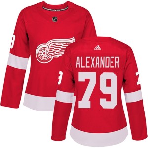 Women's Detroit Red Wings Gage Alexander Adidas Authentic Home Jersey - Red