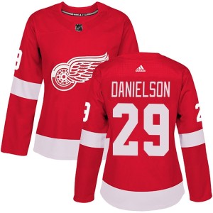 Women's Detroit Red Wings Nate Danielson Adidas Authentic Home Jersey - Red