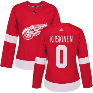 Women's Detroit Red Wings Jesse Kiiskinen Adidas Authentic Home Jersey - Red