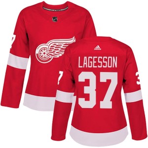 Women's Detroit Red Wings William Lagesson Adidas Authentic Home Jersey - Red