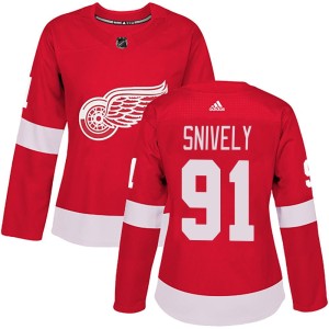 Women's Detroit Red Wings Joe Snively Adidas Authentic Home Jersey - Red