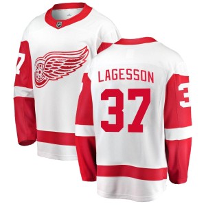 Men's Detroit Red Wings William Lagesson Fanatics Branded Breakaway Away Jersey - White