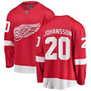 Men's Detroit Red Wings Albert Johansson Fanatics Branded Breakaway Home Jersey - Red