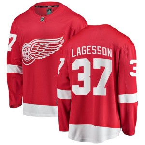 Men's Detroit Red Wings William Lagesson Fanatics Branded Breakaway Home Jersey - Red