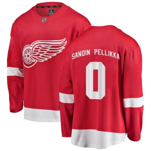 Men's Detroit Red Wings Axel Sandin Pellikka Fanatics Branded Breakaway Home Jersey - Red