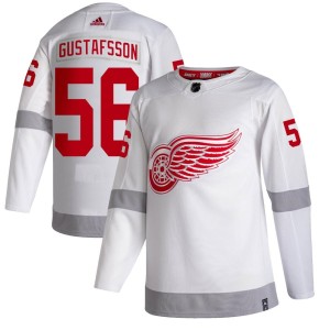 Men's Detroit Red Wings Erik Gustafsson Adidas Authentic 2020/21 Reverse Retro Jersey - White