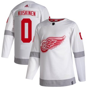 Men's Detroit Red Wings Jesse Kiiskinen Adidas Authentic 2020/21 Reverse Retro Jersey - White