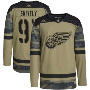 Men's Detroit Red Wings Joe Snively Adidas Authentic Military Appreciation Practice Jersey - Camo