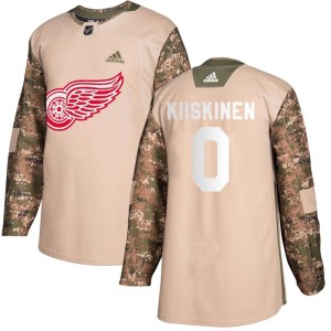 Men's Detroit Red Wings Jesse Kiiskinen Adidas Authentic Veterans Day Practice Jersey - Camo