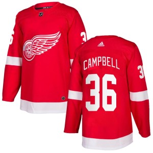 Men's Detroit Red Wings Jack Campbell Adidas Authentic Home Jersey - Red