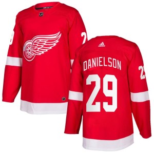 Men's Detroit Red Wings Nate Danielson Adidas Authentic Home Jersey - Red