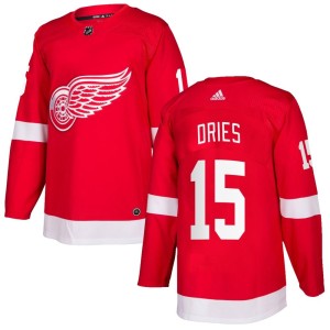 Men's Detroit Red Wings Sheldon Dries Adidas Authentic Home Jersey - Red