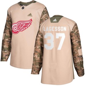 Youth Detroit Red Wings William Lagesson Adidas Authentic Veterans Day Practice Jersey - Camo