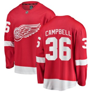 Youth Detroit Red Wings Jack Campbell Fanatics Branded Breakaway Home Jersey - Red